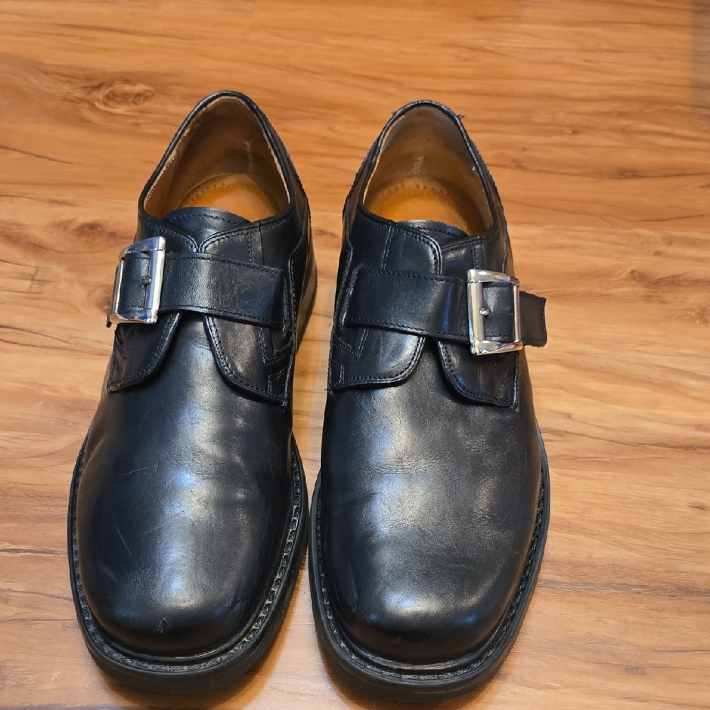 Nunn Bush Black Leather Buckle Oxfords